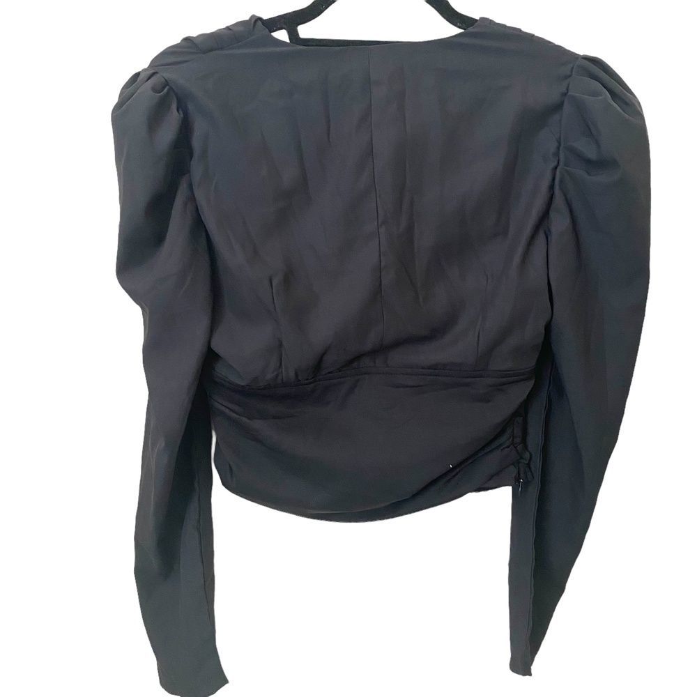 BOOHOO Button Up Ruched Blouse NWT - Picture 4 of 5